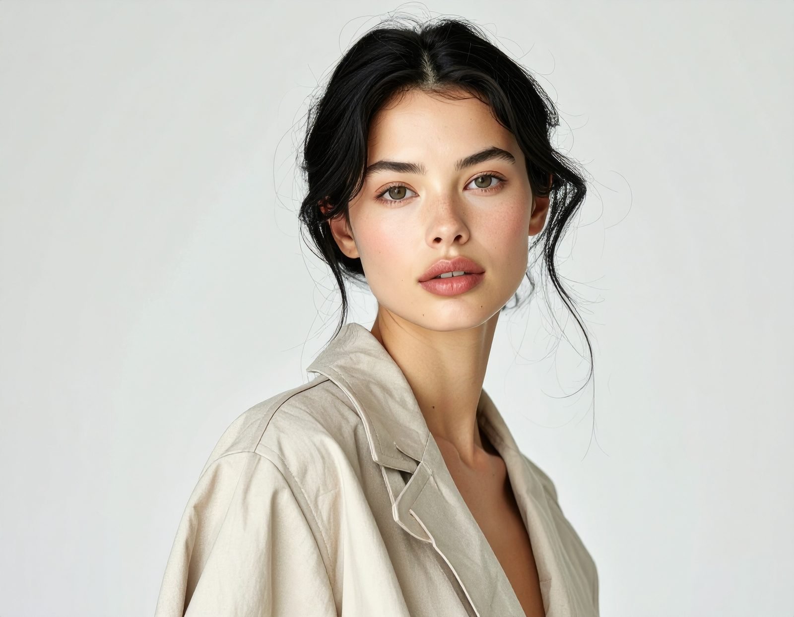 Modelo de moda, primer plano editorial